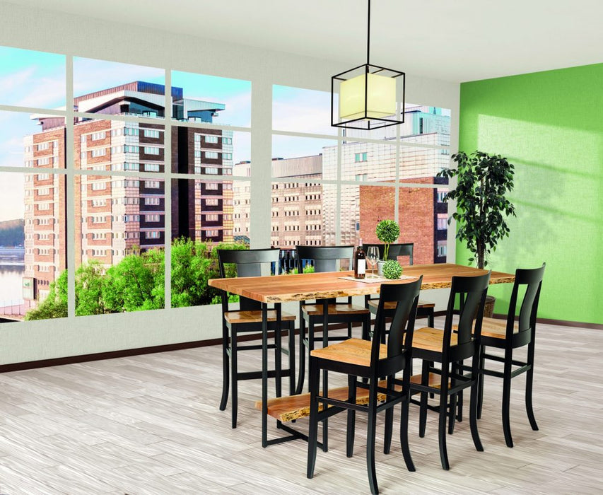 Live Edge Bar Table - Steel T Base