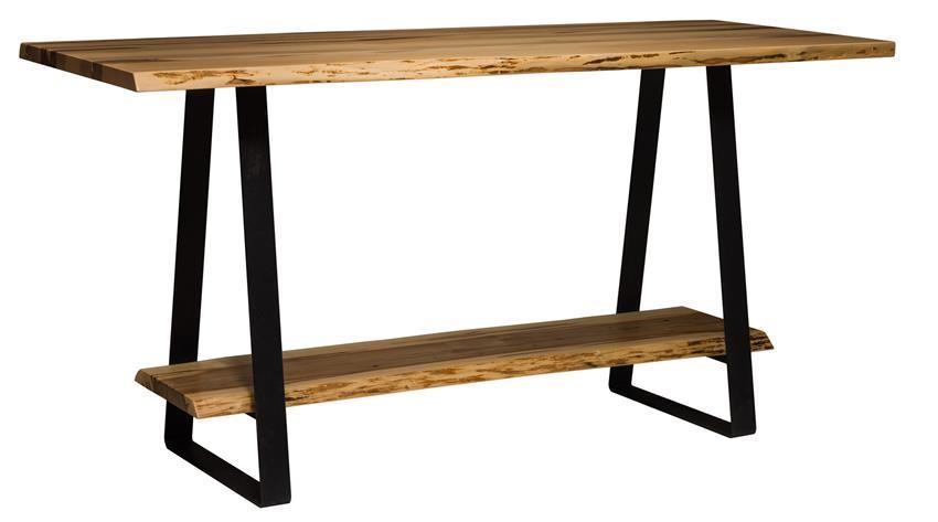 Live Edge Bar Table - Steel Stirrup Base