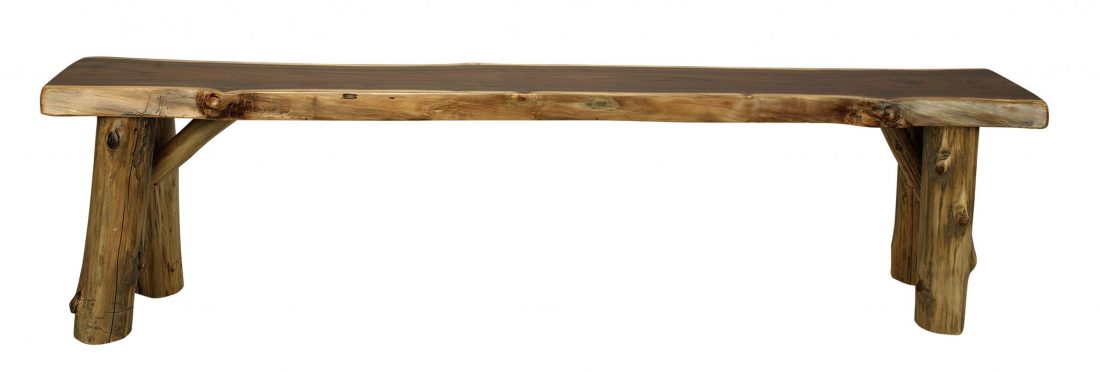 Live Edge Bench - Cedar Stump Base