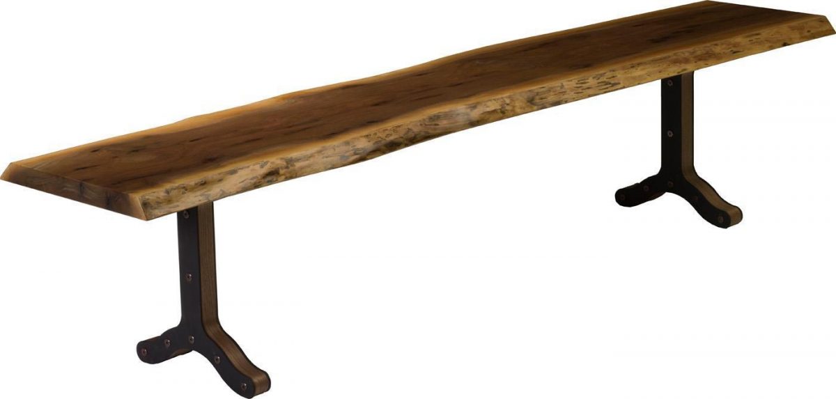 Quick Ship - 14 x 84 Live Edge Bench Seat Top - Rustic Walnut