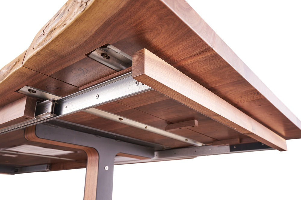 Quick Ship - 42 x 84 Live Edge Table Top with 2-12" Company Boards - Wormy Maple / Rustic Walnut