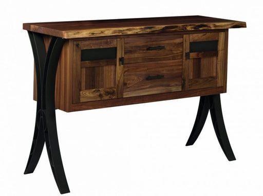 Barkman Furniture Straight Edge Server - Steel Double Curved Base Living Room Furniture