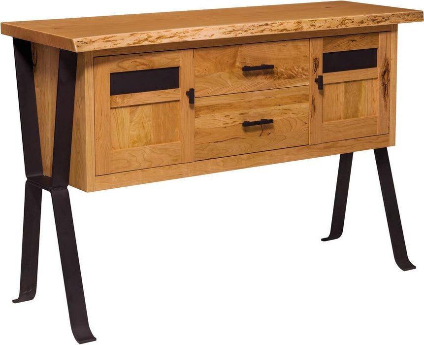 Barkman Furniture Straight Edge Server - Steel Inverse Base Living Room Furniture
