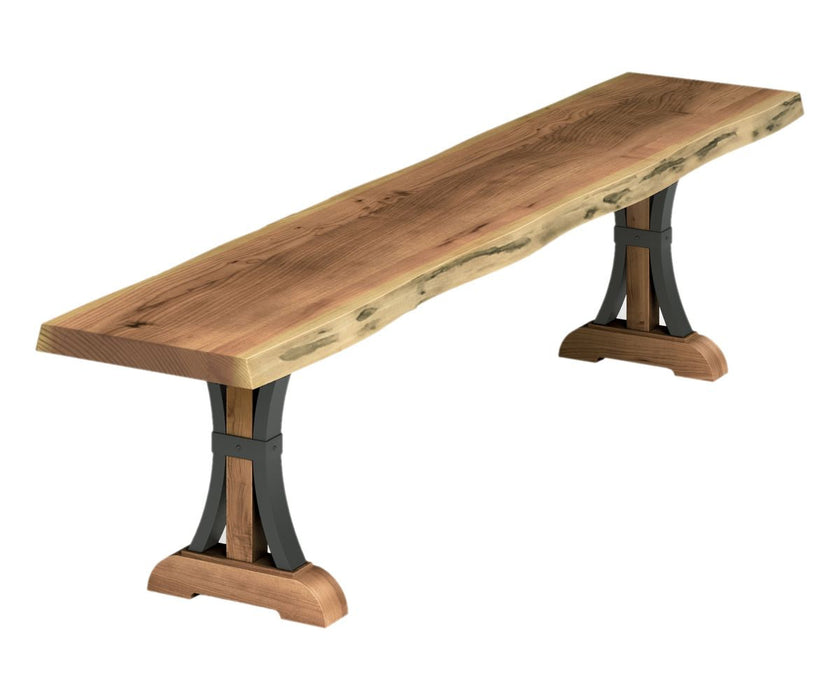 Live Edge Bench - Buckle Base