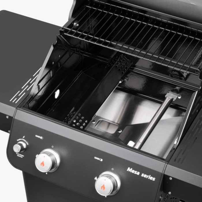 Monument Grills Mesa 220 | Black Foldable Propane Gas Grill 2 Burner Grill - Installation View