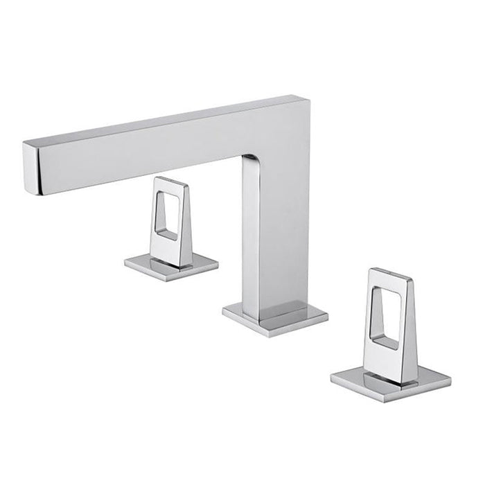 wonderland shower inc Chrome 3-Hole, Dual Handle Widespread Bathroom Faucet with Pop-Up Drain - Side View