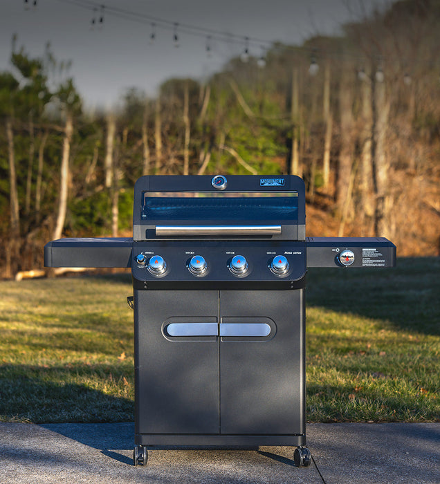 Monument Grills Mesa 425 | Black Propane Gas Grill 4 Burner Grill - Side View