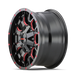 Mayhem 8015 Warrior Gloss Black Milled Prism Red 17 inch wheel angled view