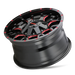 Mayhem 8015 Warrior Gloss Black Milled Prism Red wheel profile view showing -12mm offset