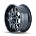 Mayhem 8015 Warrior Gloss Black Milled wheel profile view showing 18mm offset