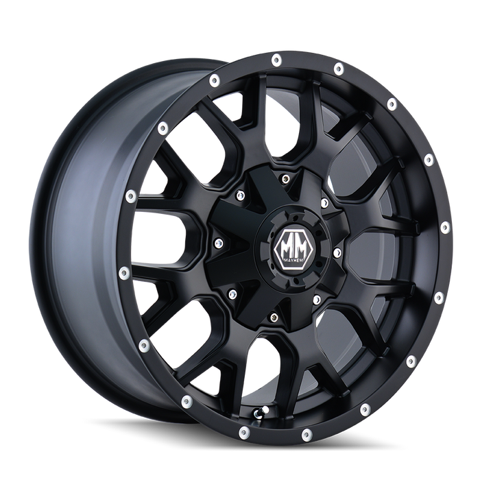 Mayhem 8015 Warrior 20x9 Matte Black wheel front view