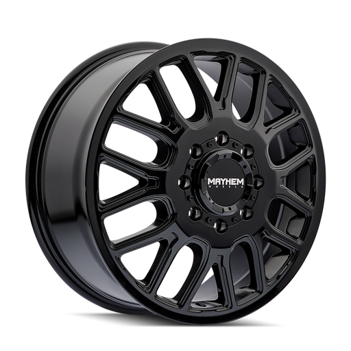 Mayhem 8107D COGENT DUALLY 17x6.5 Gloss Black wheel front view