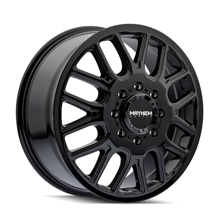 Mayhem 8107D COGENT DUALLY 17x6.5 Gloss Black wheel front view
