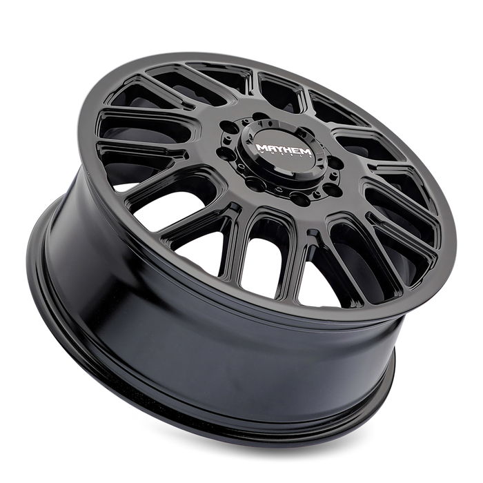 Mayhem 8107D COGENT DUALLY Gloss Black 17 inch wheel angled view
