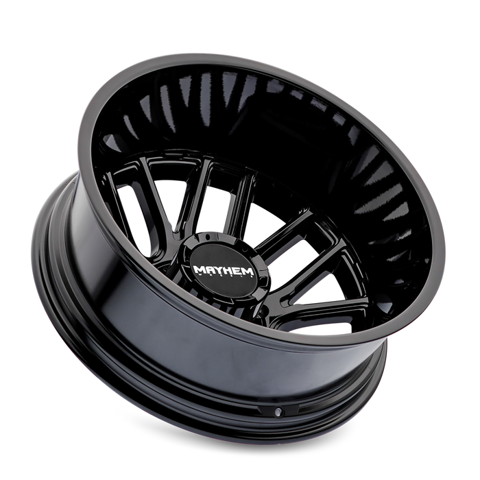 Mayhem 8107D COGENT DUALLY Gloss Black wheel profile view showing 125mm offset