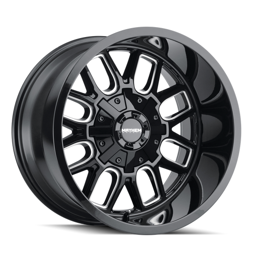 Mayhem 8107 COGENT 20x9 Gloss Black Milled wheel front view