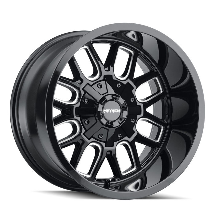 Mayhem 8107 COGENT 20x9 Gloss Black Milled wheel front view
