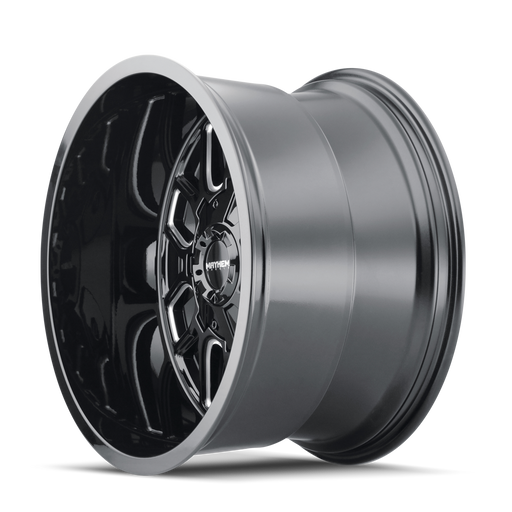 Mayhem 8107 COGENT Gloss Black Milled 20 inch wheel angled view