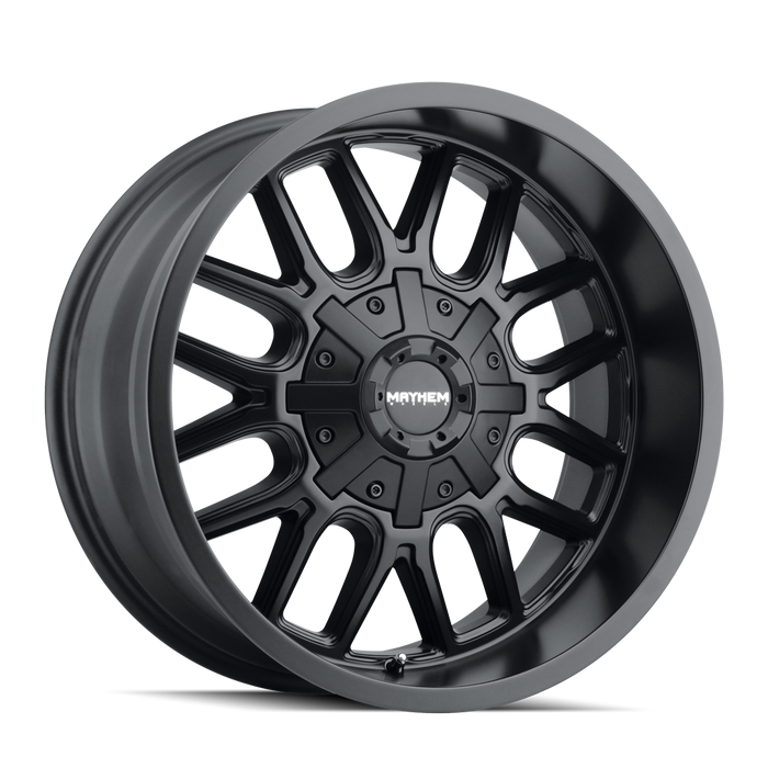 Mayhem 8107 Cogent Matte Black truck wheel front face view