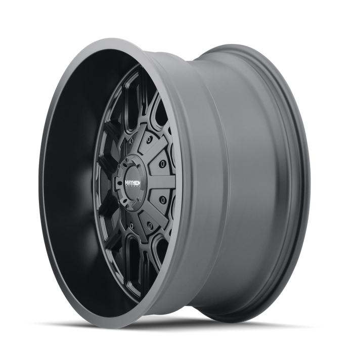Mayhem 8107 Cogent Matte Black wheel profile view showing lip and spoke depth