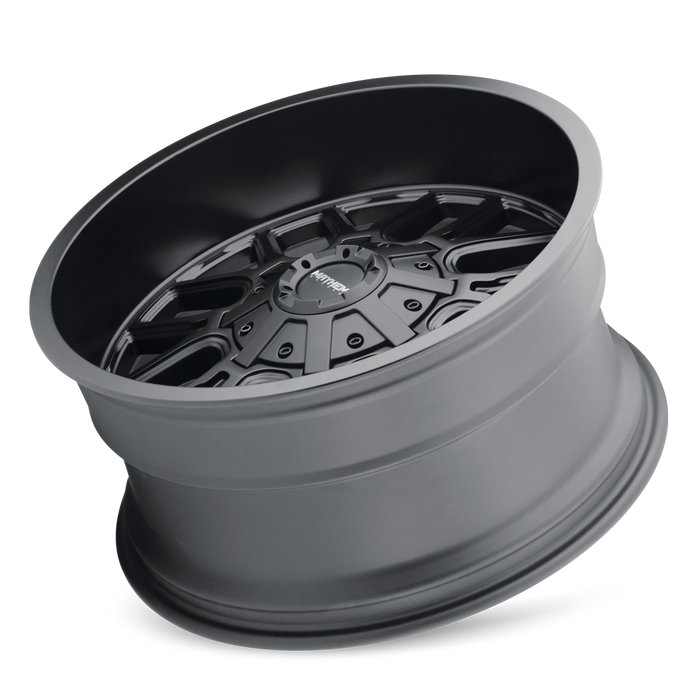 Mayhem 8107 Cogent Matte Black wheel rear barrel view