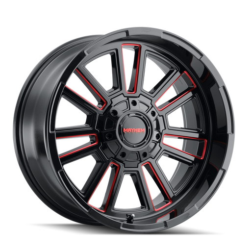 Mayhem APOLLO Gloss Black Milled Prism Red Wheel 1