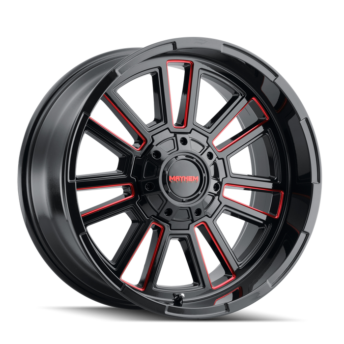 Mayhem APOLLO Gloss Black Milled Prism Red Wheel 1