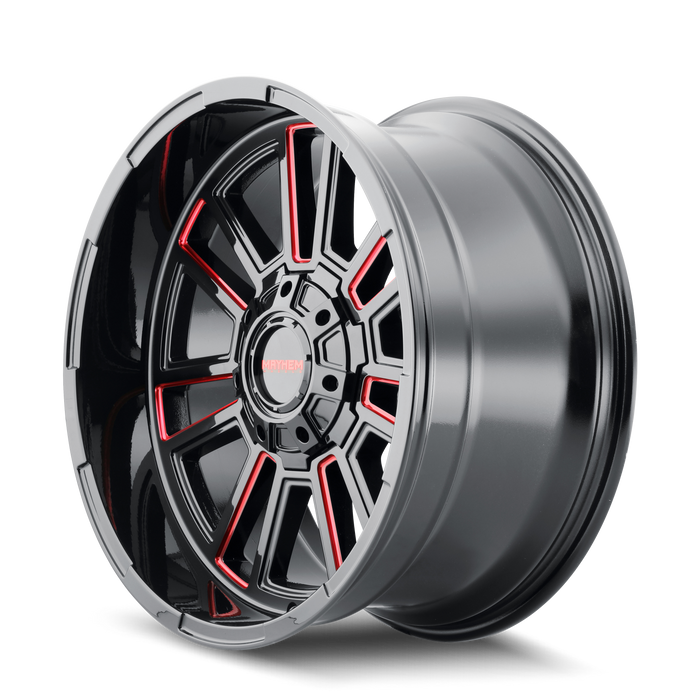 Mayhem APOLLO Gloss Black Milled Prism Red Wheel 2