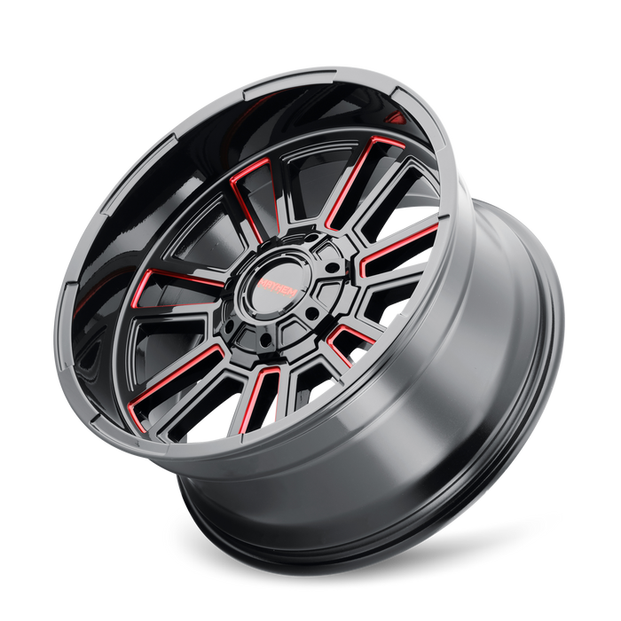 Mayhem APOLLO Gloss Black Milled Prism Red Wheel 3