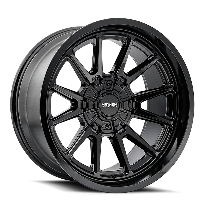 Mayhem 8116 Intrepid Gloss Black truck wheel front face view