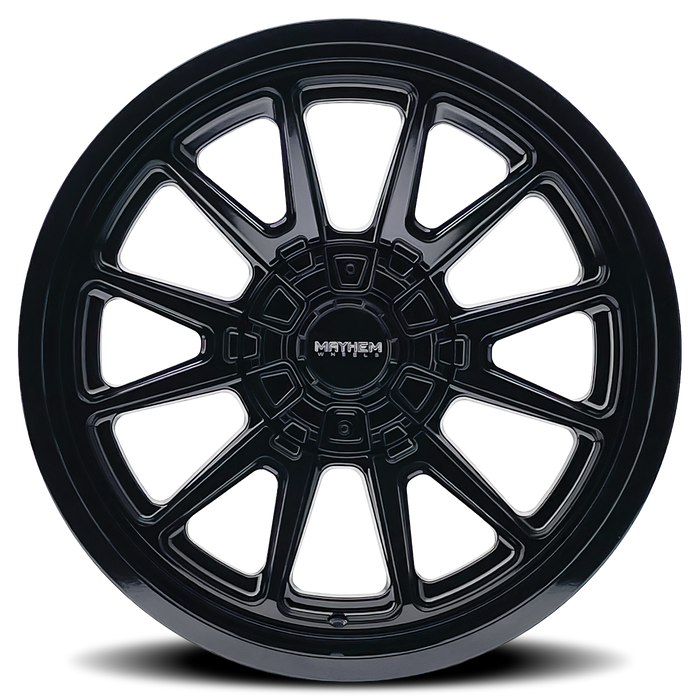 Mayhem 8116 Intrepid Gloss Black wheel profile view showing lip and spoke depth