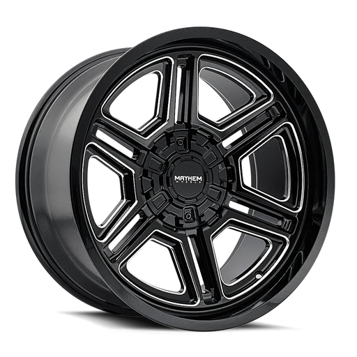 Mayhem 8117 Hermosa Gloss Black Milled truck wheel front face view