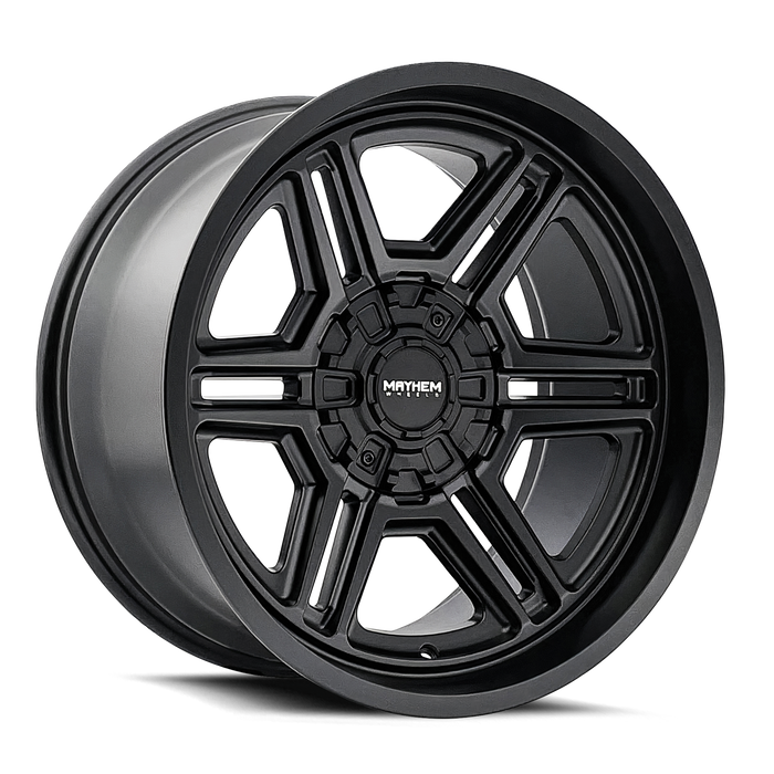 Mayhem 8117 Hermosa Matte Black truck wheel front face view