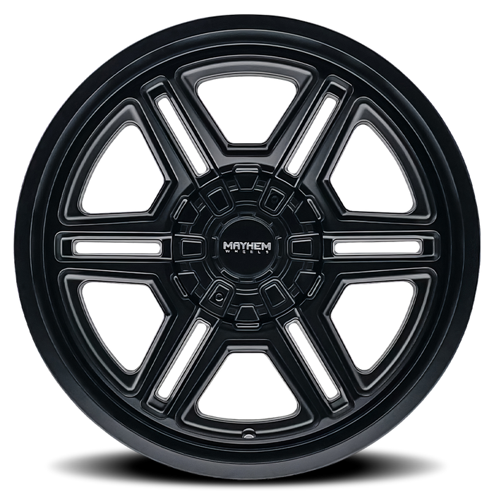 Mayhem 8117 Hermosa Matte Black wheel profile view showing lip and spoke depth