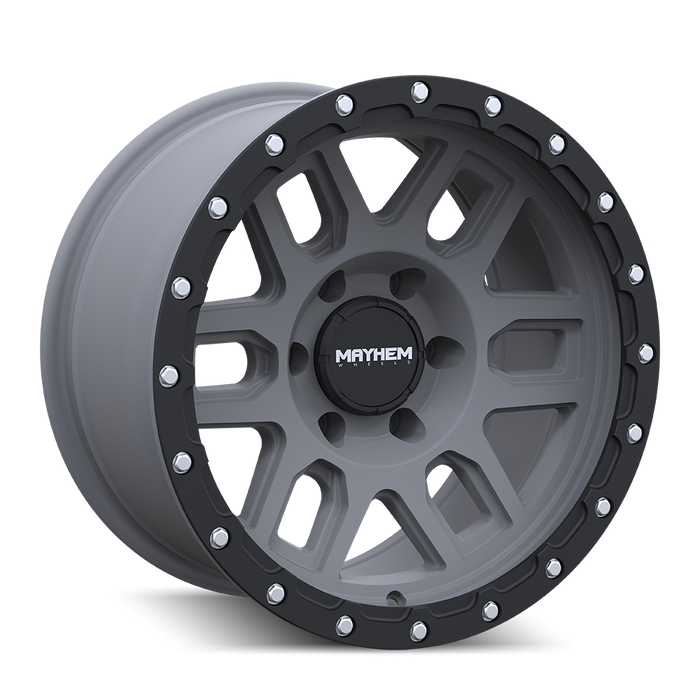 Mayhem 8304 DELTA 17x9 Matte Gunmetal wheel front view