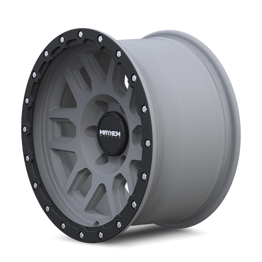 Mayhem 8304 DELTA Matte Gunmetal 17 inch wheel angled view