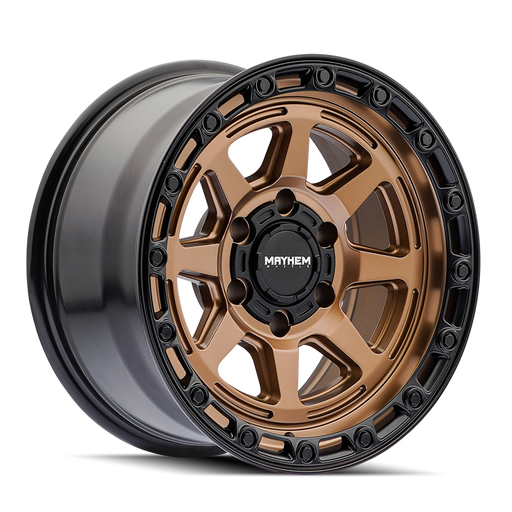 Mayhem 8306 Ridgeline Satin Bronze/Black Lip truck wheel front face view