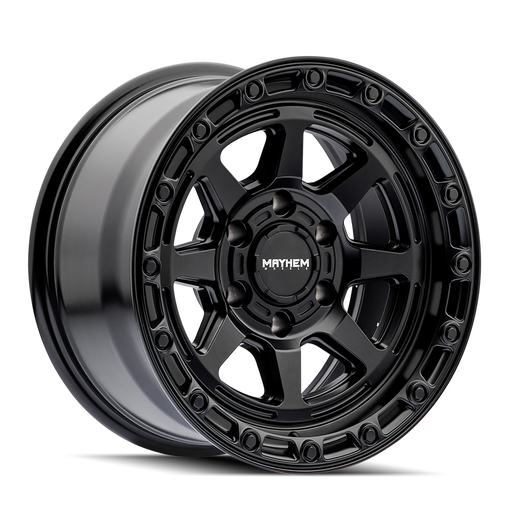 Mayhem 8306 Ridgeline Satin Black truck wheel front face view