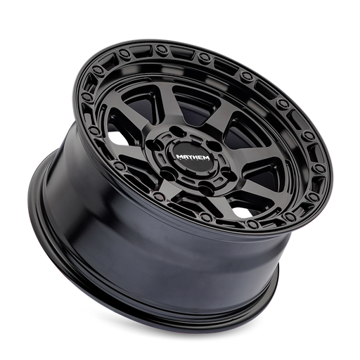 Mayhem 8306 Ridgeline Satin Black wheel angled three quarter view