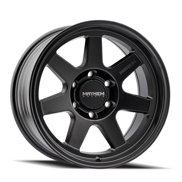 Mayhem 8307 Convoy Satin Black truck wheel front face view