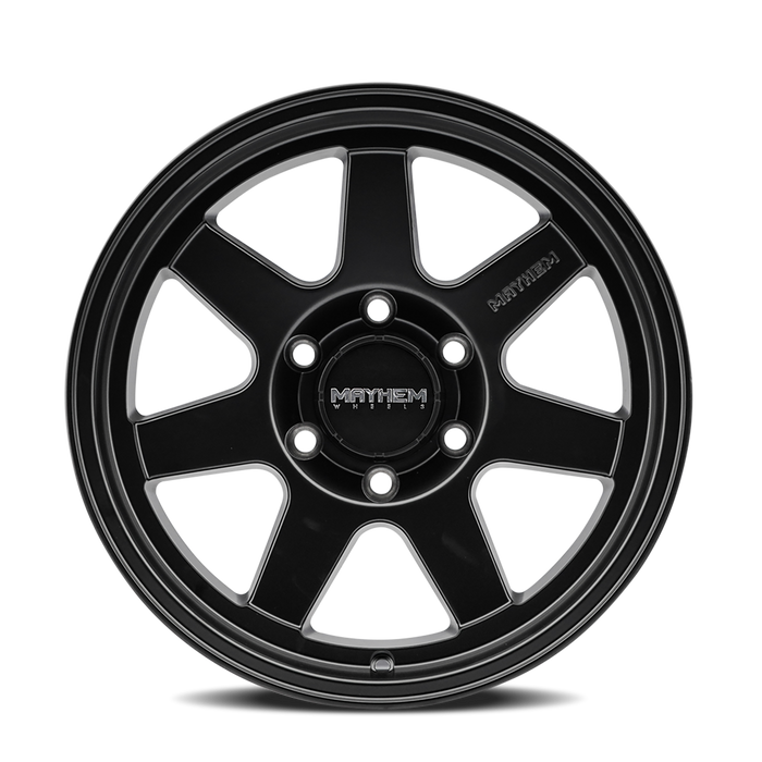 Mayhem 8307 Convoy Satin Black wheel profile view showing lip and spoke depth