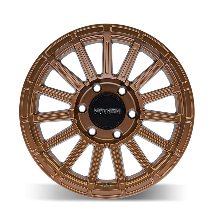 Mayhem 8309 GRANITE Satin Bronze wheel profile view showing 0mm offset