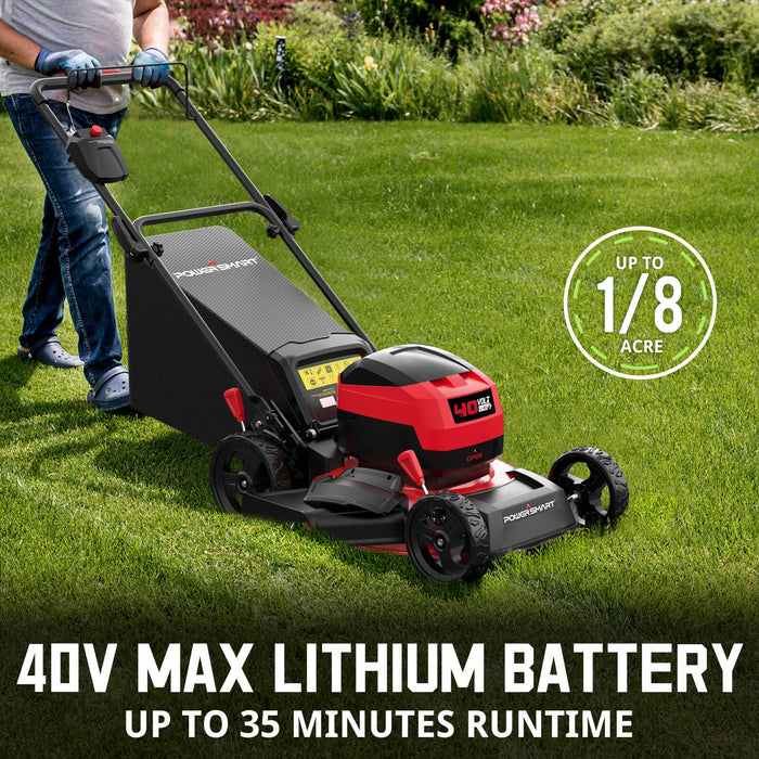 PowerSmart 40V 17'' Cordless Lawn Mower & 40V Leaf Blower Combo Kit MB2480C