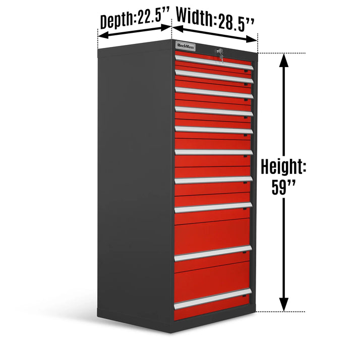 Heavy Duty Modular Drawer Cabinet - Drawer,  59" H x 28.5" W x 22.5" D Tool Storage Organizer,  Steel Construction