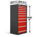 Heavy Duty Modular Drawer Cabinet - Drawer,  59" H x 28.5" W x 22.5" D Tool Storage Organizer,  Steel Construction
