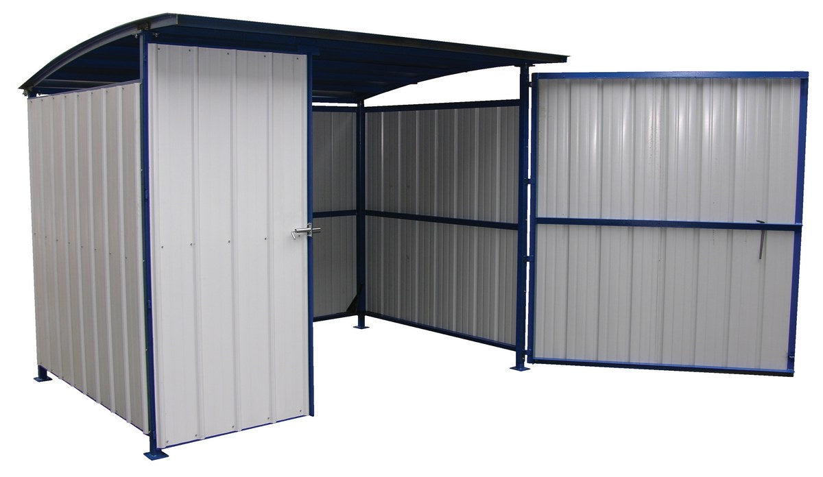 Vestil MDS-96-DR steel multi duty shed with front doors - view 2