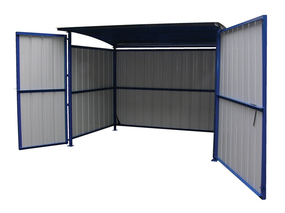 Vestil MDS-96-DR steel multi duty shed with front doors - view 3