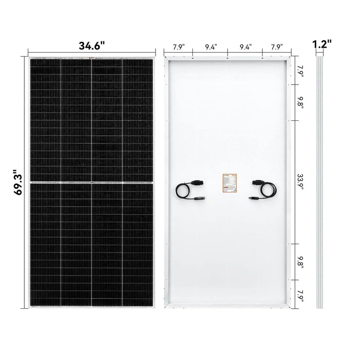 Green Vista Living Rich Solar MEGA 335 Watt Solar Panel | Premium Grid-tie or Off-grid Solar Panel for... - Dimensions