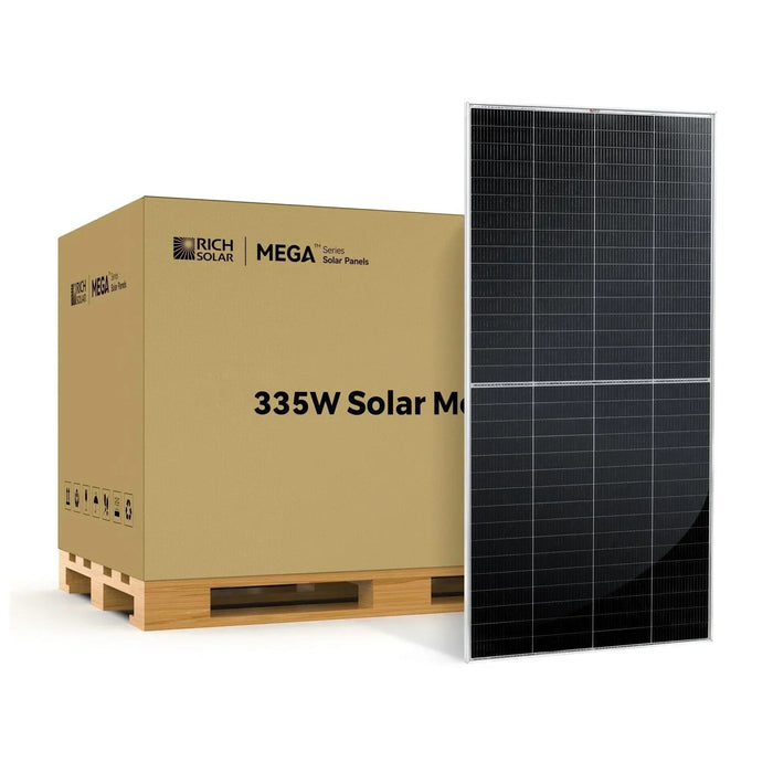 Green Vista Living Rich Solar MEGA 335 Watt Solar Panel | Premium Grid-tie or Off-grid Solar Panel for... - Side View