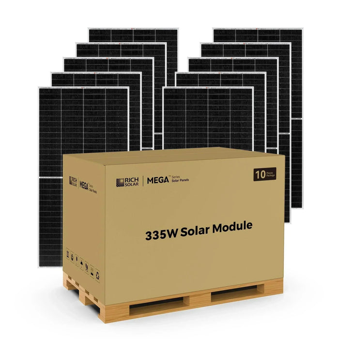 Green Vista Living Rich Solar MEGA 335 Watt Solar Panel | Premium Grid-tie or Off-grid Solar Panel for... - Detail View